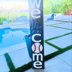 Custom 5ft wood LA DODGERS porch leaner