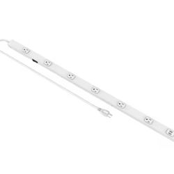 Commercial Electric 6-Outlet 2 USB Power Strip, White