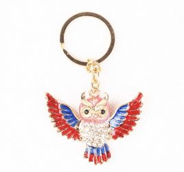 Owl rhinestone keychain