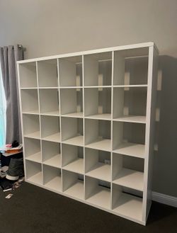 Large 25-Cube White Storage Shelf