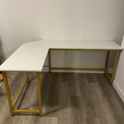 Gold L Shaped Desk 