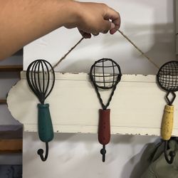 Kitchen Wall Decor And Supply Carrier W/ Hooks