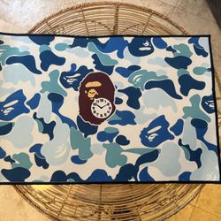 Baby Blue Bathing Ape Time Table Rug 