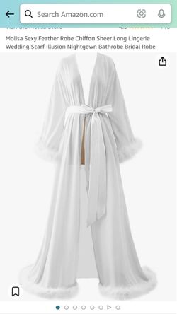 White Thin mesh robe/ bride robe