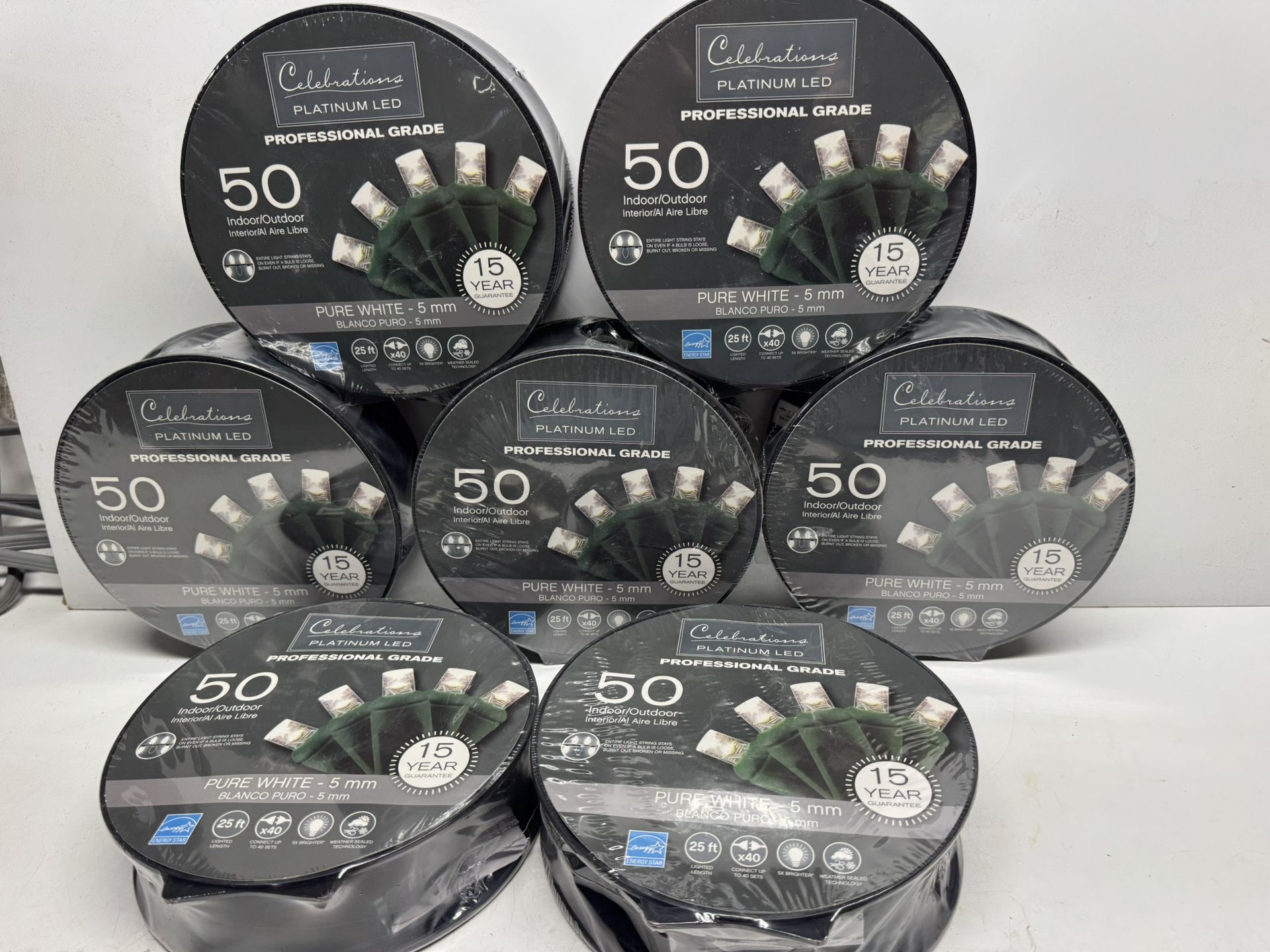 New Celebrations LED Pure White 5mm Lights. (7) Sets Available. $7 A Set. Must Pick Up