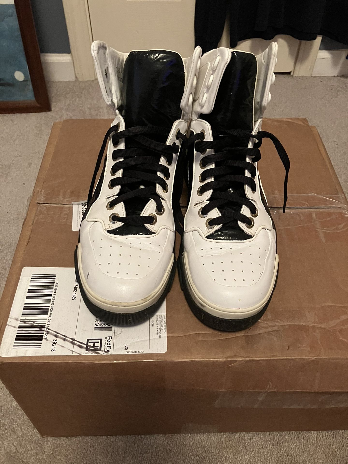Authentic Givenchy Men's White Leather Tyson Star High Top Sneakers Size 43 Rare