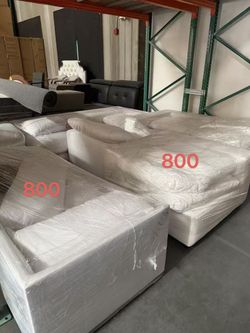 Large White Modular Sectional Sofa Set – $800 each
