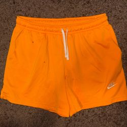 Nike Orange Mesh Shorts with Drawstring