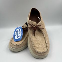 NEW Hey Dude Wally Nxt Moc Men’s size 8 Beige Suede slip on shoes Sneakers NWT