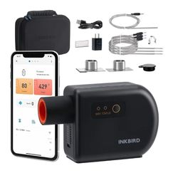 Wi-Fi & Bluetooth BBQ Smoker Temperature Controller with Automatic Smoker Fan, INKBIRD ISC-027BW Grill Thermometer
