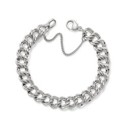 James Avery Heavy Double Curb Charm Bracelet