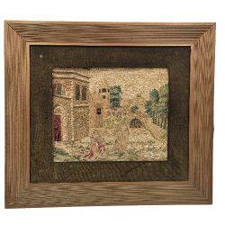 19th Century Embroidered Silk And Wool Wall Art
