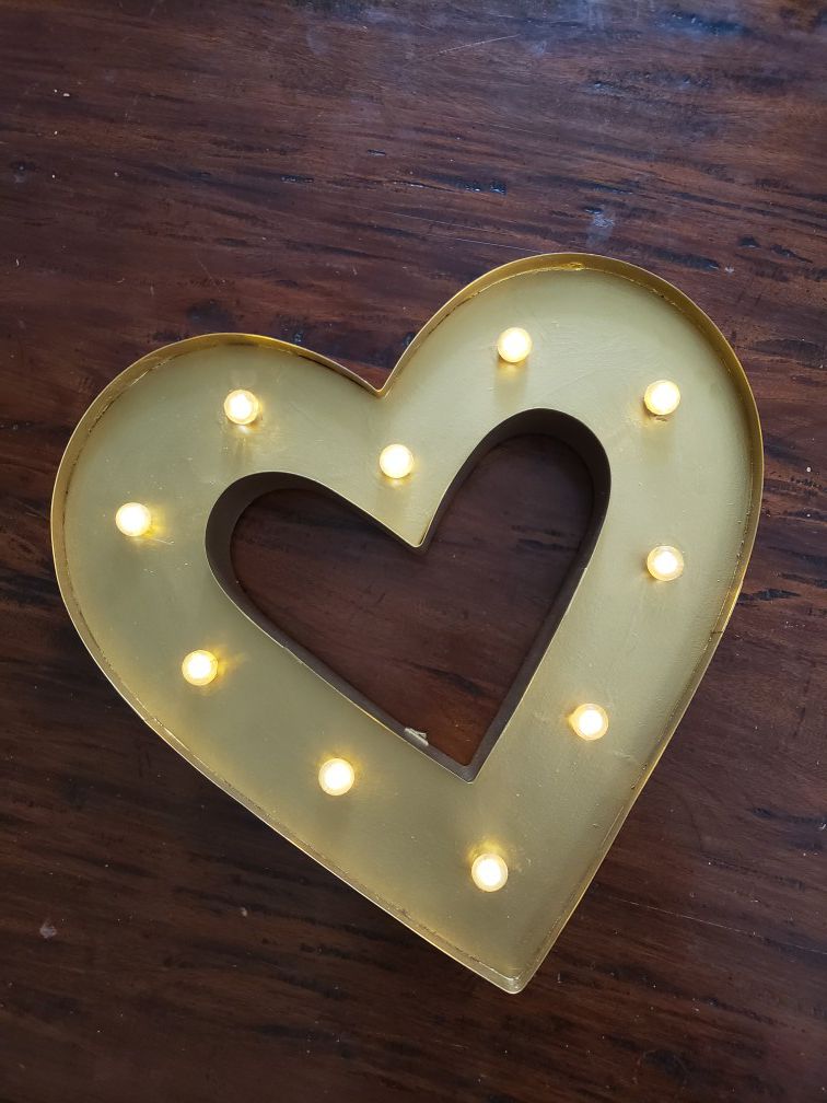 Vintage metal marquee letter heart shape
