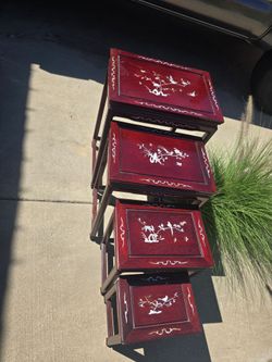 Rosewood mother of pearl furniture set