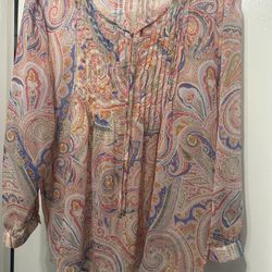 Xl Pink Multi Tunic Top. Tommy Brand 