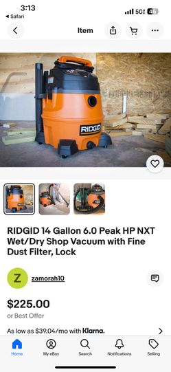 Ridgid Vacuum 6.0 14 Gallons 