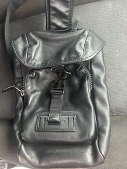 Black Leather Mini Coach Backpack
