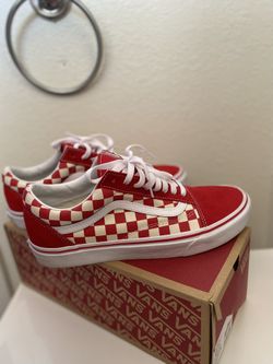 Old school red checkered vans cheap