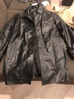 Banana Republic Leather Coat Jacket (sz M)