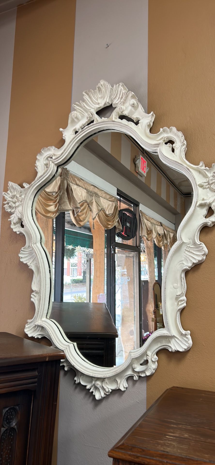 Large, Shabby Chic, Ornate, Antique Mirror