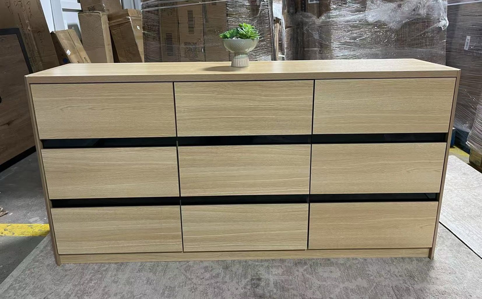 9-Drawer Wood Dresser, Bedroom Storage Cabinet, 63" Wide Organizer. $240