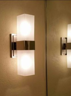 Sconces Lighting Chrome Frosted Glass