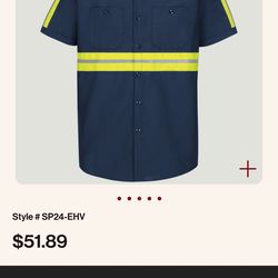 Red Kap xxxl NEW work shirt high visibility