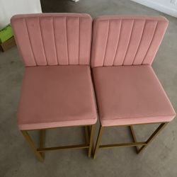 Bar Stools Velvet Hot Pink 