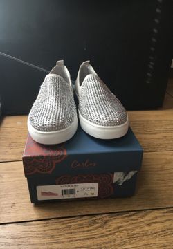 Sparkly silver shoes brand :Carlos