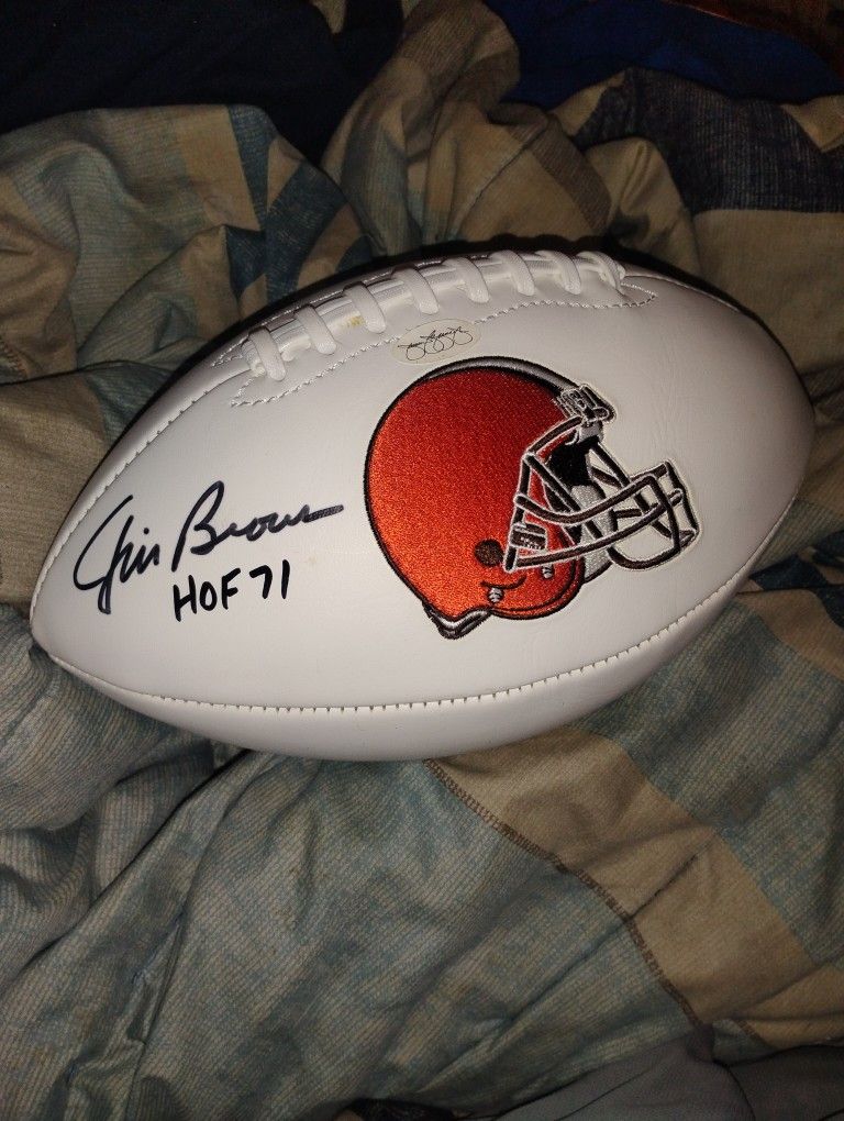 Jim Brown JSA Autograph Football Cleveland Brown's NFL 