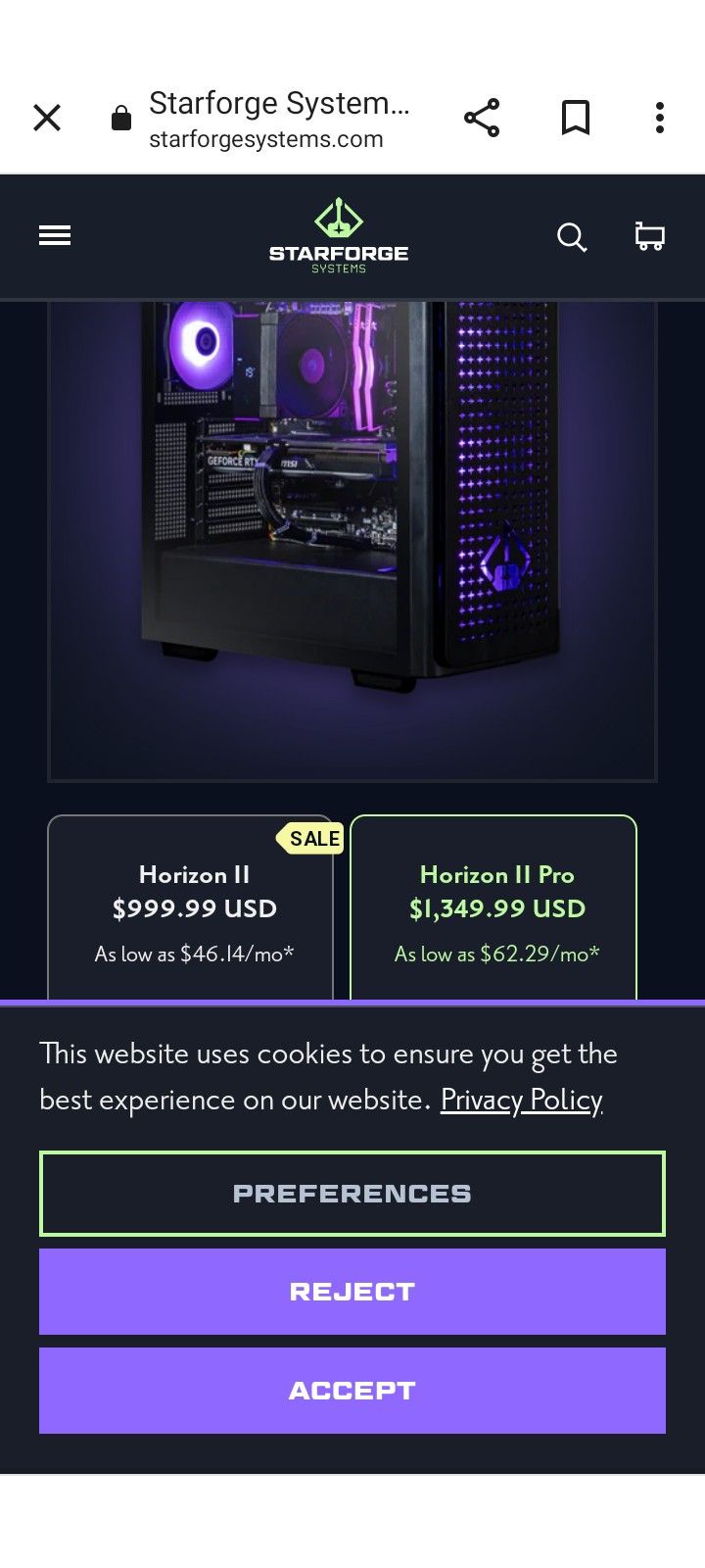 Srarforge Horizon 2 Pro Computer 