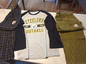 Steeler PJ's size youth M, $15 & Steeler pants Adult M, $8