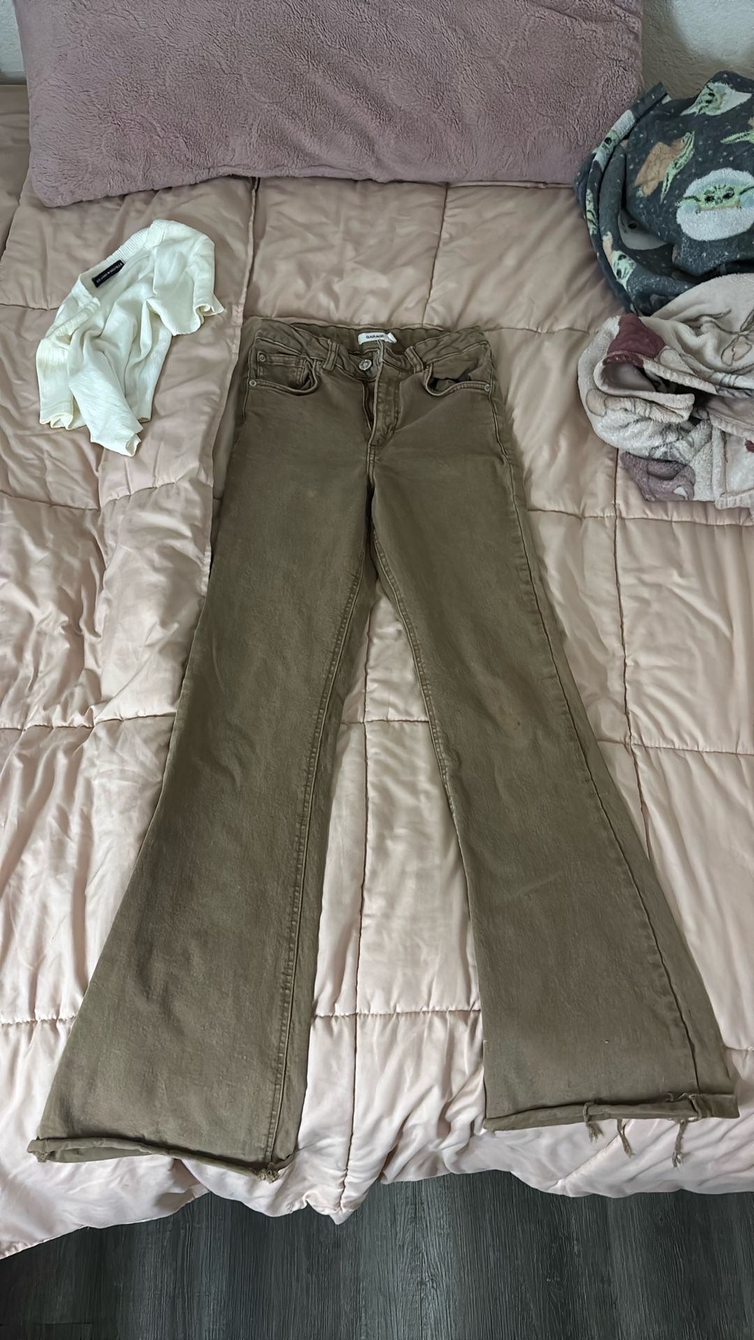 garage brown boot cut jeans