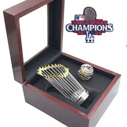 Los Angeles Dodgers World Series Ring And Trophy Case