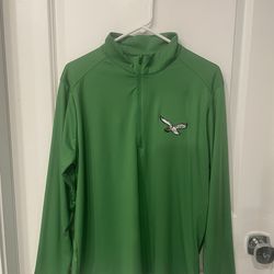 Antigua Eagles Quarter-Zip Pullover Top Size Large