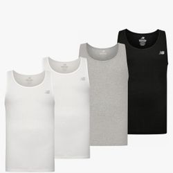 New Balance Men's Cotton Performance Rib Tank Top (Pack of 4)