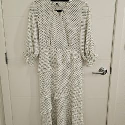 Foreign Design Brand Dress Green dot and White