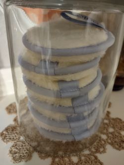 Glass Jar With 6 NEW *Saie* Makeup Removal Pads