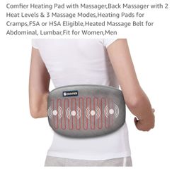 Comfier Heating Pad with Massager,Back Massager with 2 Heat Levels & 3 Massage Modes,Heating Pads for Cramps,FSA or HSA Eligible,Heated Massage Belt f