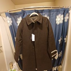 Dark Brown Balmacaan Coat 