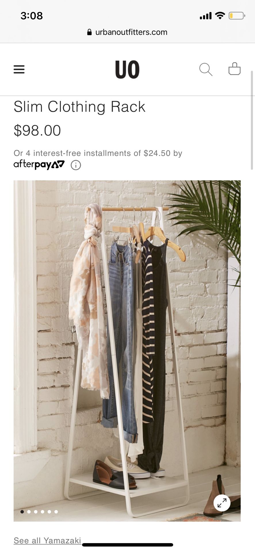 Urban Outfitters slim clothing rack