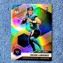 Trevor Lawrence Rookie 2021 Panini Mosaic Prizm NFL Debut Silver No. 241 Jacksonville Jaguars 