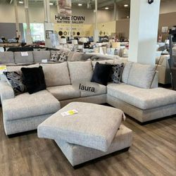 
🎉BLACK FRIDAY 🎉New Furnitures sofa loveseat living room set sleeper couch daybed ♧megginson Storm Beige Laf Or RAF Sectional Ashley 