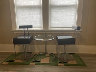 Black leather Bar Stool Dining Chairs