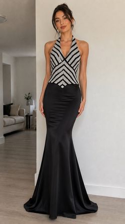 Fancy Evening Gown black and White