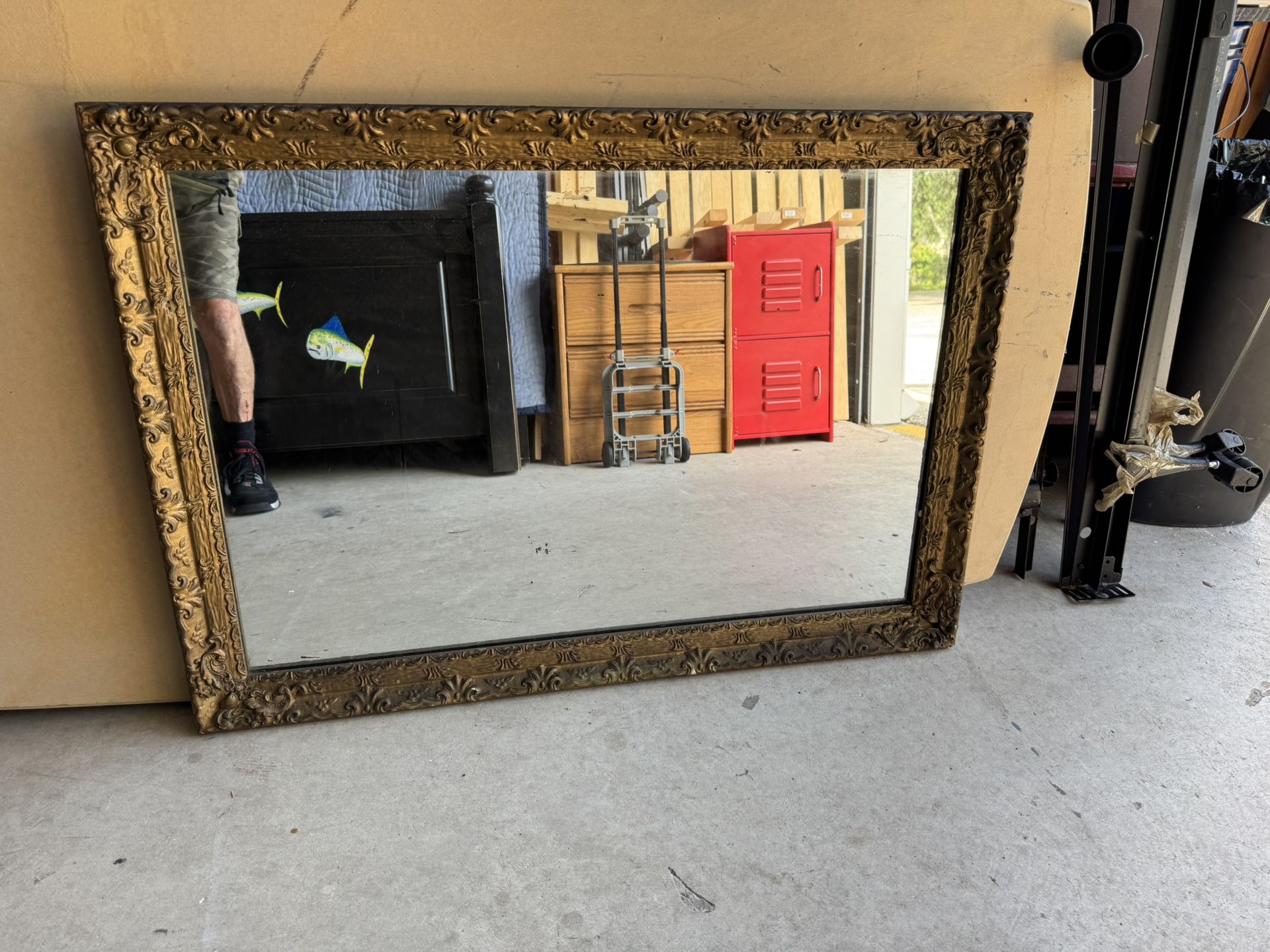 Carolina Mirror Corp. Vintage 1964 Decorative Copper Plated Frame 40”x28” Wall Mirror