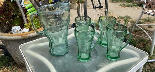 Coca Cola pitcher and glass set