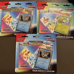 Pokemon Prismatic Evolutions Tech Sticker Collection
