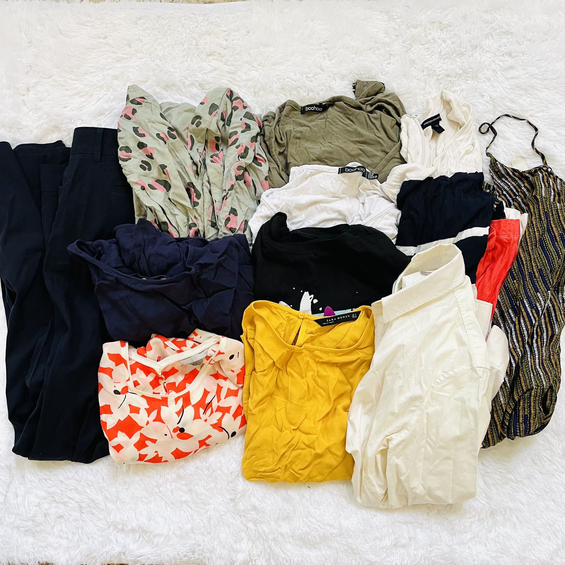 Lot of 11 Women size 6 S bundle tops pants shirts Zara banana republic H&M