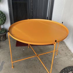 Sofa Round Side Table,Tray Metal End Table,Accent Coffee Table,Waterproof and Anti-Rust Outdoor&Indoor Snack Table… (27.6" 1-Tier)